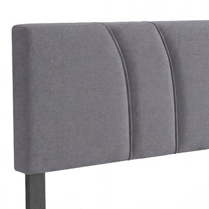 English Elm Modern Full Platform Bed Tall Upholstered Headboard Dark Gray Fabric Bedroom Frame B011P561022