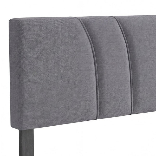 English Elm Modern Full Platform Bed Tall Upholstered Headboard Dark Gray Fabric Bedroom Frame B011P561022
