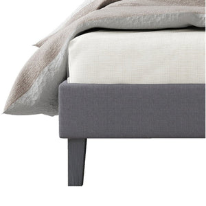 English Elm Modern Full Platform Bed Tall Upholstered Headboard Dark Gray Fabric Bedroom Frame B011P561022