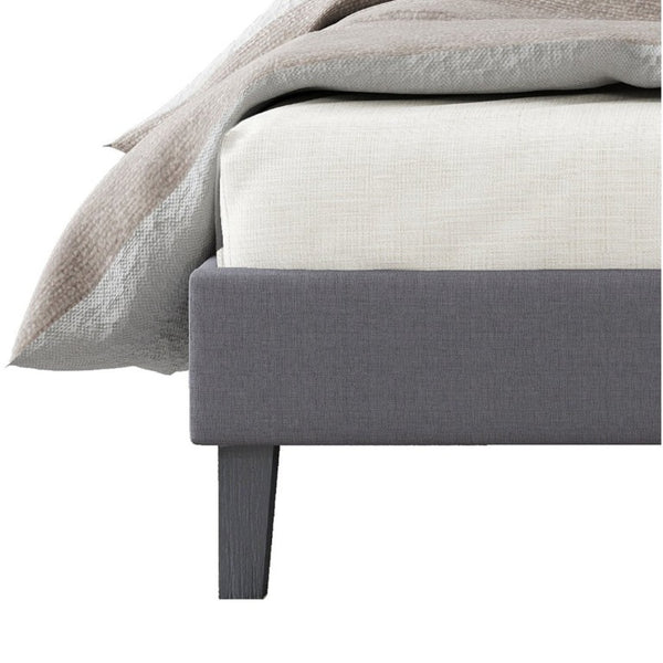 English Elm Modern Full Platform Bed Tall Upholstered Headboard Dark Gray Fabric Bedroom Frame B011P561022