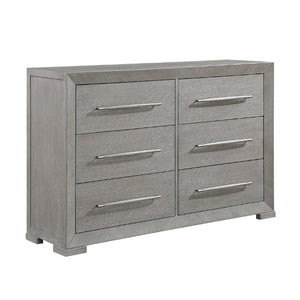 English Elm Stylish Six Drawer Oak Veneer Dresser with Ball Bearing Glides for Modern Bedrooms B011P562384