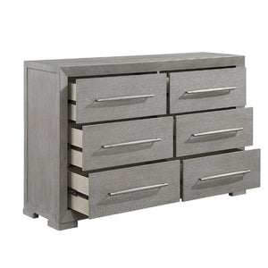 English Elm Stylish Six Drawer Oak Veneer Dresser with Ball Bearing Glides for Modern Bedrooms B011P562384