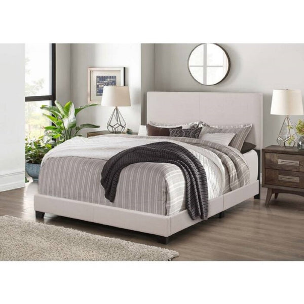 English Elm Khaki Linen Wingback Twin Bed Solid Rubberwood Frame for Guest or Kids Room Khaki B011P562565