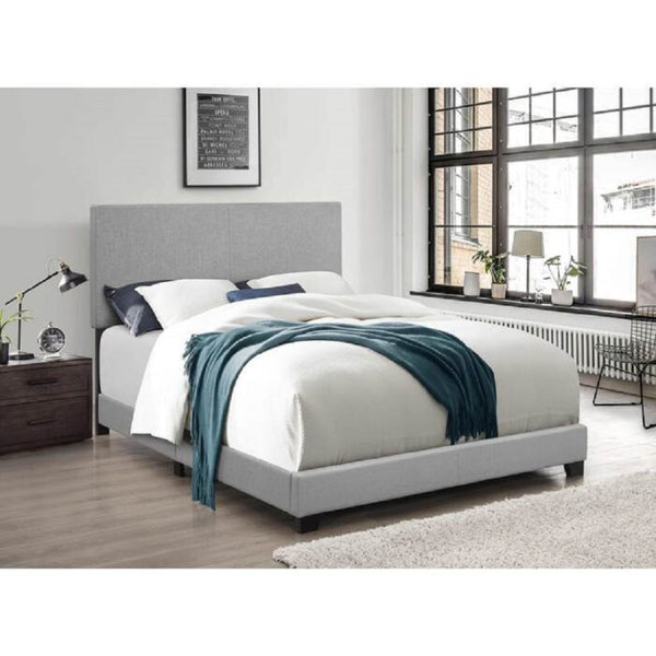 English Elm Khaki Linen Wingback Twin Bed Solid Rubberwood Frame for Guest or Kids Room Light Gray B011P562570