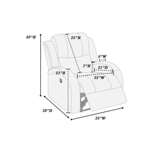 English Elm Power Recliner Chair with USB Charging Faux Leather Contemporary Living Room Seating B011P562602