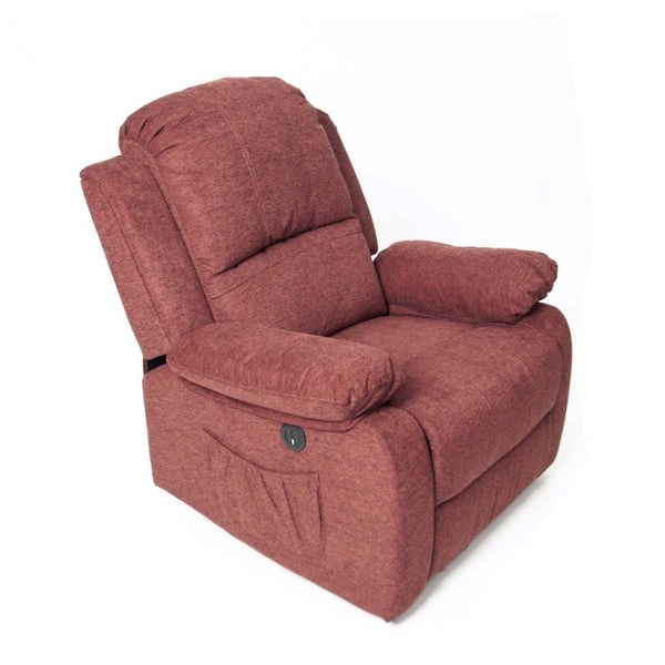 English Elm Power Recliner Chair Velvet Upholstered with USB Port and Side Storage for Living Room B011P562603