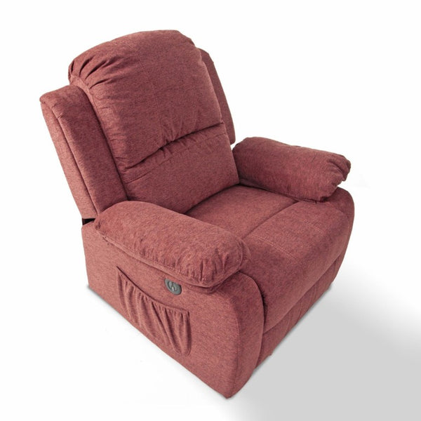English Elm Power Recliner Chair Velvet Upholstered with USB Port and Side Storage for Living Room B011P562603