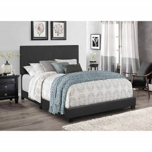 English Elm Khaki Linen Wingback Twin Bed Solid Rubberwood Frame for Guest or Kids Room Dark Gray B011P564798