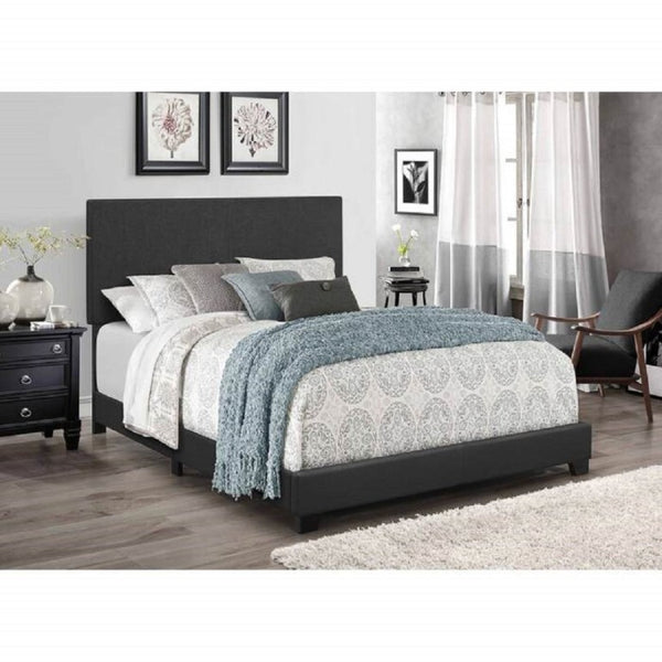 English Elm Khaki Linen Wingback Twin Bed Solid Rubberwood Frame for Guest or Kids Room Dark Gray B011P564798