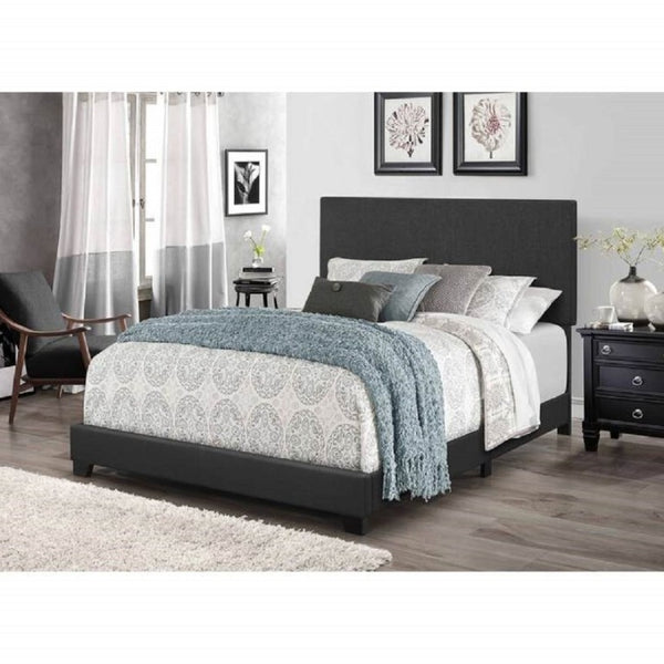 English Elm Khaki Linen Wingback Twin Bed Solid Rubberwood Frame for Guest or Kids Room Dark Gray B011P564798