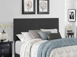 English Elm Khaki Linen Wingback Twin Bed Solid Rubberwood Frame for Guest or Kids Room Dark Gray B011P564798