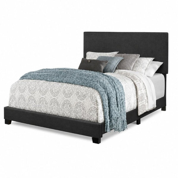 English Elm Khaki Linen Wingback Twin Bed Solid Rubberwood Frame for Guest or Kids Room Dark Gray B011P564798