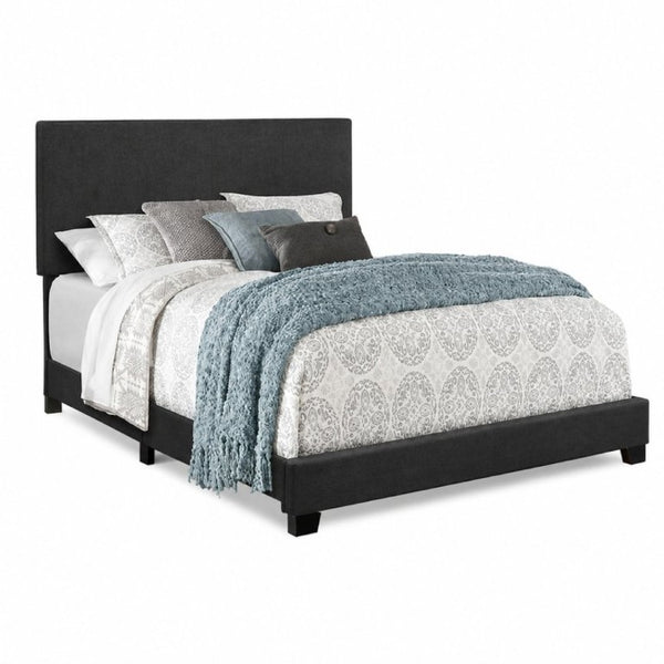 English Elm Khaki Linen Wingback Twin Bed Solid Rubberwood Frame for Guest or Kids Room Dark Gray B011P564798