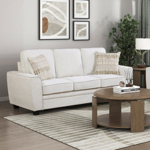 English Elm Beautiful Chenille 3-Seater Sofa with Pocket Coil Support and Reversible Cushions Beige B011P564801