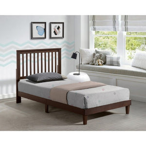 English Elm Brown Mission Style Rubberwood Platform Bed with Slatted Base for Twin XL Mattress Brown B011P564809