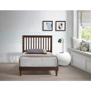 English Elm Brown Mission Style Rubberwood Platform Bed with Slatted Base for Twin XL Mattress Brown B011P564809