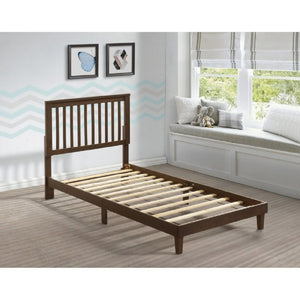 English Elm Brown Mission Style Rubberwood Platform Bed with Slatted Base for Twin XL Mattress Brown B011P564809
