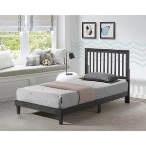 English Elm Brown Mission Style Rubberwood Platform Bed with Slatted Base for Twin XL Mattress Cappuccino B011P564812
