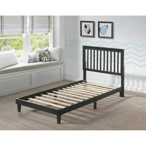 English Elm Brown Mission Style Rubberwood Platform Bed with Slatted Base for Twin XL Mattress Cappuccino B011P564812