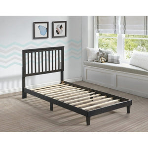 English Elm Brown Mission Style Rubberwood Platform Bed with Slatted Base for Twin XL Mattress Cappuccino B011P564812