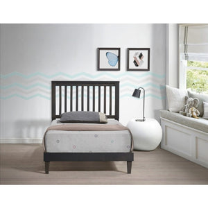 English Elm Brown Mission Style Rubberwood Platform Bed with Slatted Base for Twin XL Mattress Cappuccino B011P564812