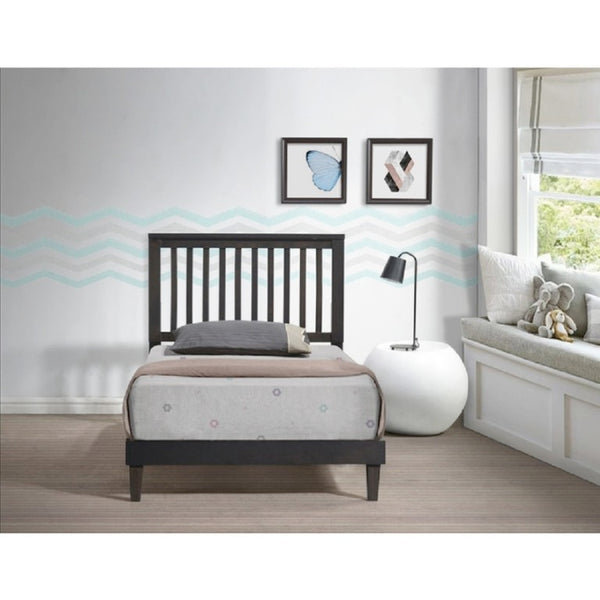 English Elm Brown Mission Style Rubberwood Platform Bed with Slatted Base for Twin XL Mattress Cappuccino B011P564812