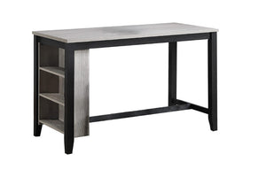English Elm Antique Black Rubberwood Counter Height Dining Set with Open Shelf Storage and Four Stools Antique Black / Walnut B011P564875