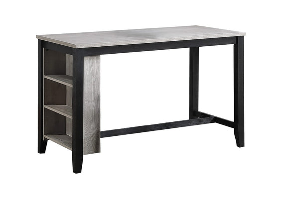 English Elm Antique Black Rubberwood Counter Height Dining Set with Open Shelf Storage and Four Stools Antique Black / Walnut B011P564875