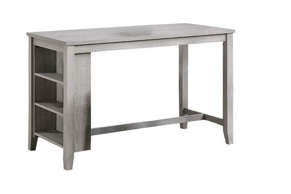 English Elm Antique Black Rubberwood Counter Height Dining Set with Open Shelf Storage and Four Stools Light Gray B011P564876