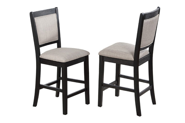English Elm Dining Counter Height Set Square Rubberwood Table with Shelf and Four Upholstered Chairs B011P564880