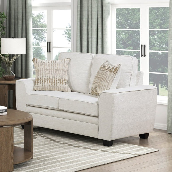 English Elm Beautiful Chenille Loveseat with Pocket Coil Support and Styled Accent Pillows B011P565571