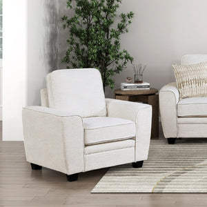 English Elm Beautiful Chenille Armchair with Pocket Coil Cushions and Faux Wood Legs for Living Rooms B011P565572