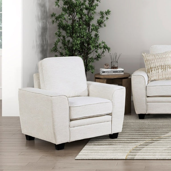 English Elm Beautiful Chenille Armchair with Pocket Coil Cushions and Faux Wood Legs for Living Rooms B011P565572