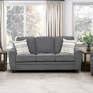 English Elm Beautiful Chenille 3-Seater Sofa with Pocket Coil Support and Reversible Cushions Dark Gray B011P565576