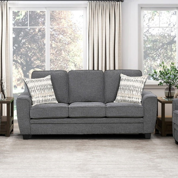 English Elm Beautiful Chenille 3-Seater Sofa with Pocket Coil Support and Reversible Cushions Dark Gray B011P565576