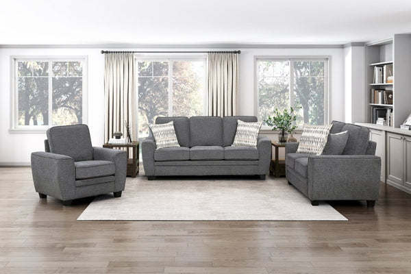 English Elm Beautiful Chenille 3-Seater Sofa with Pocket Coil Support and Reversible Cushions Dark Gray B011P565576