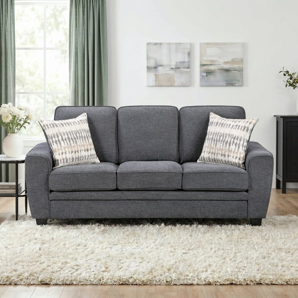 English Elm Beautiful Chenille 3-Seater Sofa with Pocket Coil Support and Reversible Cushions Dark Gray B011P565576