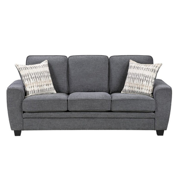 English Elm Beautiful Chenille 3-Seater Sofa with Pocket Coil Support and Reversible Cushions Dark Gray B011P565576