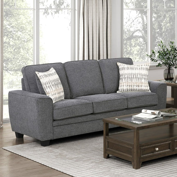 English Elm Beautiful Chenille 3-Seater Sofa with Pocket Coil Support and Reversible Cushions Dark Gray B011P565576