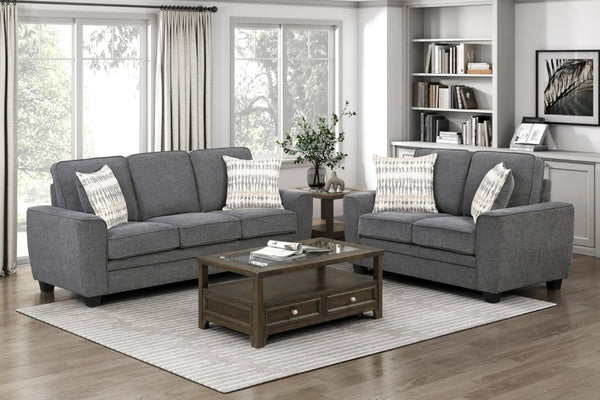 English Elm Beautiful Chenille 3-Seater Sofa with Pocket Coil Support and Reversible Cushions Dark Gray B011P565576