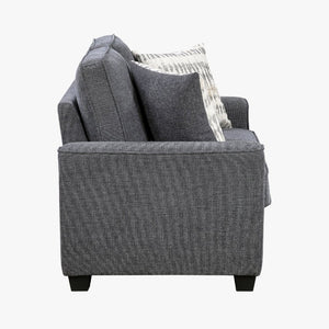 English Elm Contemporary Dark Gray Chenille Loveseat with Coil Cushions and Accent Pillows B011P565577