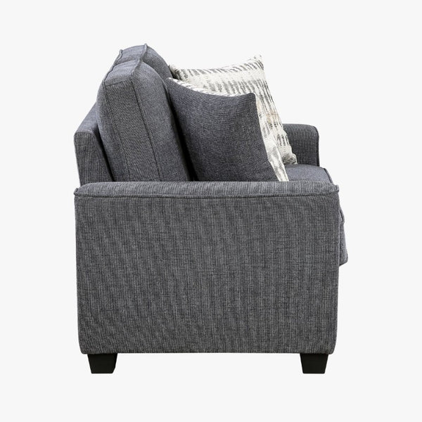 English Elm Contemporary Dark Gray Chenille Loveseat with Coil Cushions and Accent Pillows B011P565577