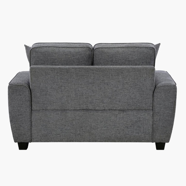 English Elm Contemporary Dark Gray Chenille Loveseat with Coil Cushions and Accent Pillows B011P565577