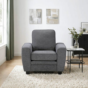 English Elm Contemporary Chenille Armchair with Pocket Coil Cushions for a Stylish Living Room Dark Gray B011P565579