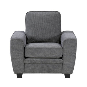 English Elm Contemporary Chenille Armchair with Pocket Coil Cushions for a Stylish Living Room Dark Gray B011P565579