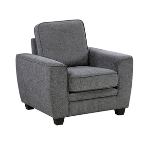 English Elm Contemporary Chenille Armchair with Pocket Coil Cushions for a Stylish Living Room Dark Gray B011P565579