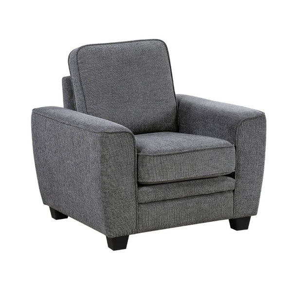 English Elm Contemporary Chenille Armchair with Pocket Coil Cushions for a Stylish Living Room Dark Gray B011P565579