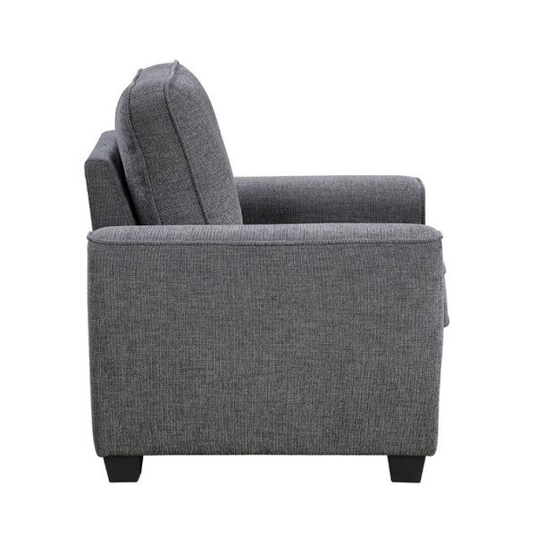 English Elm Contemporary Chenille Armchair with Pocket Coil Cushions for a Stylish Living Room Dark Gray B011P565579