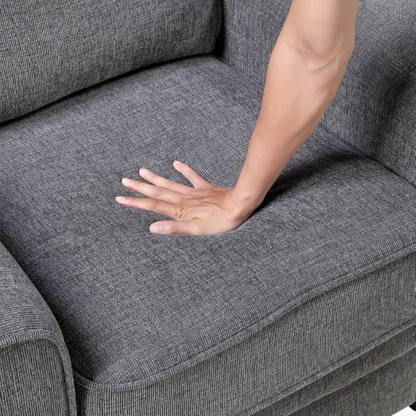 English Elm Contemporary Chenille Armchair with Pocket Coil Cushions for a Stylish Living Room Dark Gray B011P565579