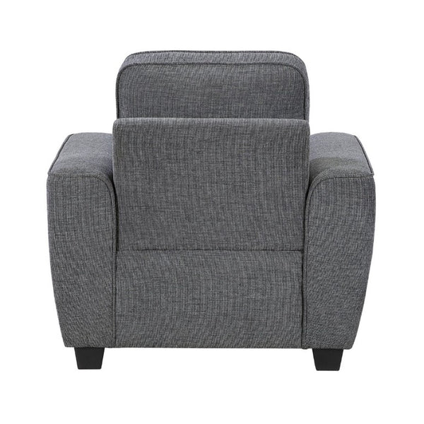 English Elm Contemporary Chenille Armchair with Pocket Coil Cushions for a Stylish Living Room Dark Gray B011P565579
